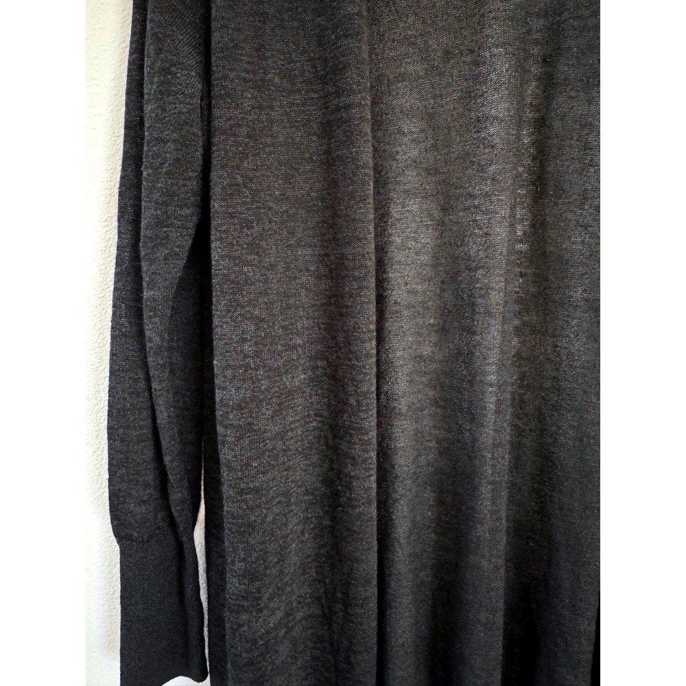 Halogen Nordstrom Black Open Front Longline Cardigan Sweater - Lightweight Knit - Picture 2 of 4